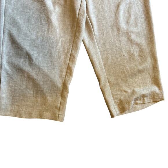 SOHO Apparel Crop Wide Leg Pants Beige SZ 2X Pull On Elastic Waist Casual Office - Picture 3 of 5